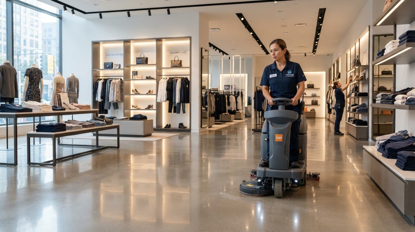Fresh X Cleaners maintaining a bright Austin retail showroom